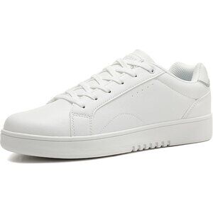 Men's  All White Casual Fashion Dress Sneakers Classic Lace-Up Lightweight Shoes